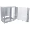 Intellinet 19-Zoll-Netzwerkschrank - Wandmontage (Standard), 9HE, 600 mm tief, Grau, Flatpack, max. 60 kg, auch als Tisch- oder Standgerät nutzbar, nutzbare Tiefe 410 mm, Metall- & Glastür, Rückwand, abnehmbare Seiten, Teile zur Wandmontage (z. B. Schrauben/Dübel) nicht enthalten