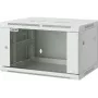 Intellinet 19-Zoll-Netzwerkschrank – Wandmontage (Standard), 20U, 600 mm tief, Grau, montiert, max. 60 kg, auch für den Einsatz auf dem Schreibtisch oder Boden geeignet, nutzbare Tiefe 500 mm, Metall- & Glastür, Rückwand, abnehmbare Seitenwände, Teile für die Wandmontage nicht im Lieferumfang enthalten