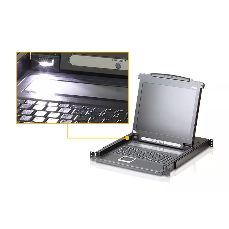 ATEN CL1000N KVM-Switch Rackmontage Schwarz