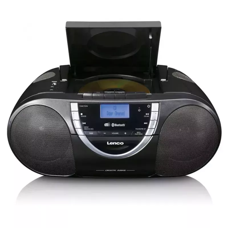 Lenco SCD-6900 tragbarer CD-Player mit Radio, schwarz/silber