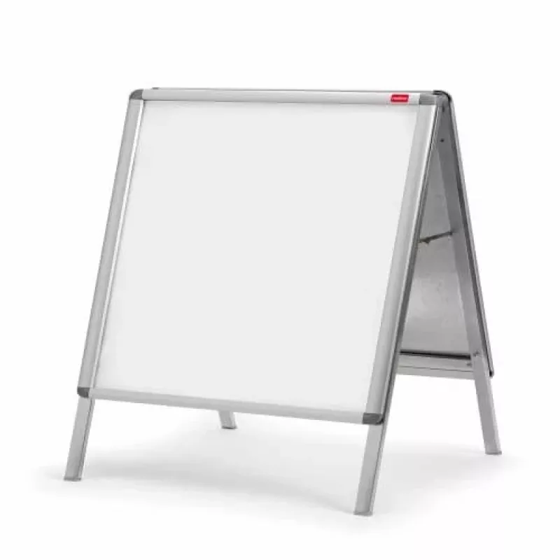 Nobo A1 Plakatständer, Aluminiumrahmen, zwei Klapprahmen, Rückwand aus Stahl, Anti-Reflexfolie