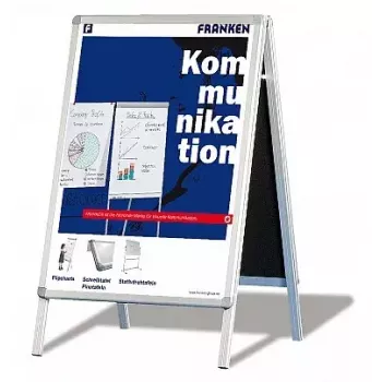 FRANKEN Standard-Posterständer BSA1, DIN A1 594 x 841 mm, 4-Bein-Rahmen, Indoor/Outdoor