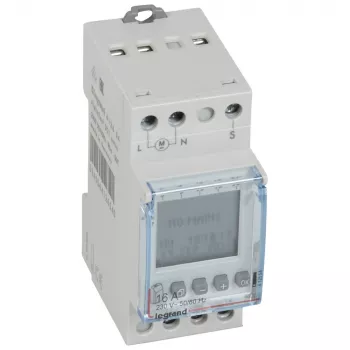 Legrand 412654 AlphaRex D21 digitaler astronomischer Zeitschalter, 1-Kanal, 230 V AC, 2 Module