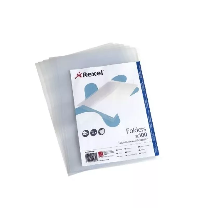 Rexel Embossed Sichthülle (L-Form) 21674090, A4 (210 x 297 mm), Polypropylen (PP), transparent, 100 Stk.