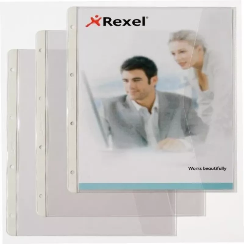 Rexel Dokumentenhülle 226784, A4 übergroß, 220 x 300 mm, transparent, 5 Stück