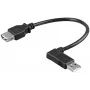 Wentronic Goobay USB 2.0 Hi-Speed Verlängerungskabel, Typ A Buchse auf Stecker 90°, 0,15 m, Schwarz