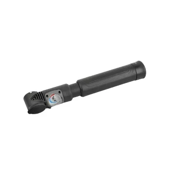 Fischer 85579 Fahrrad-Minipumpe mit Druckanzeige, Schwarz