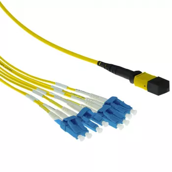 ACT 1 Meter Singlemode 9/125 OS2 Fanout-Patchkabel 1x MTP female - 4x LC Duplex 8 Fasern