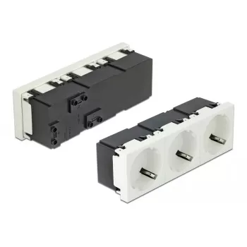 DeLock 81323 Easy 45 3-fach Schuko-Steckdose, 45 x 45 mm, 5 Stück