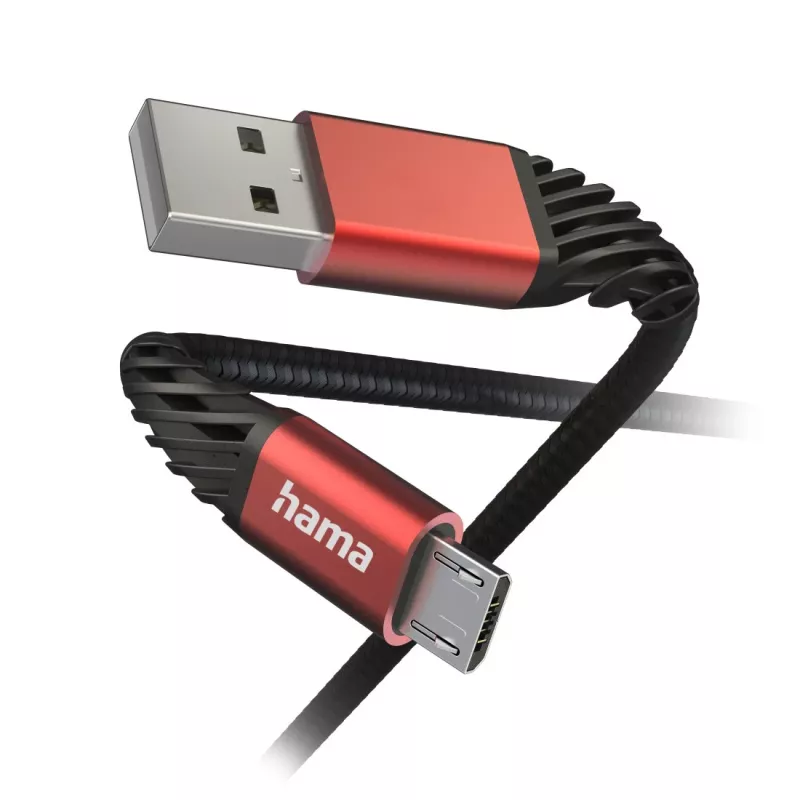 Hama Extreme USB-Kabel USB 2.0 1,5 m USB A auf Micro-USB B Schwarz, Rot