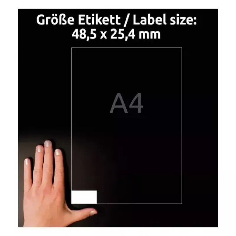 Avery Zweckform LR3657-10 Recycling-Universal-Etiketten, Adressetiketten, 48,5 x 25,4 mm, naturweiß, permanent