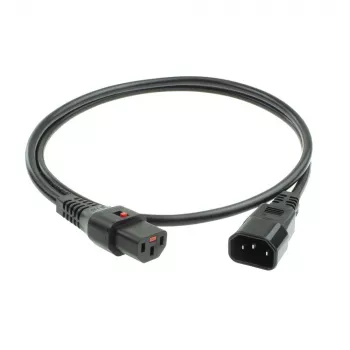 ACT Stromkabel C13 IEC Lock - C14 schwarz 2 m, PC1021, 5er-Pack