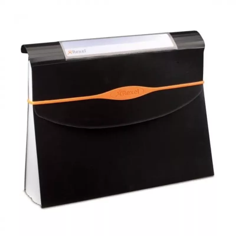 Rexel Optima 13-Fächer-Aktenmappe, A4, schwarz, Polypropylen (PP)