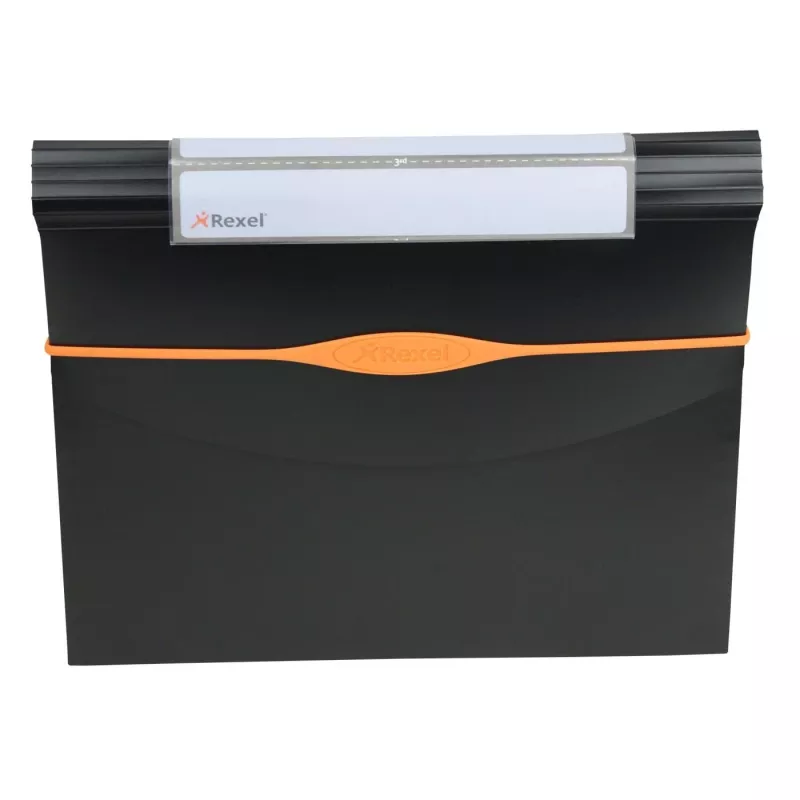 Rexel Optima 13-Fächer-Aktenmappe, A4, schwarz, Polypropylen (PP)