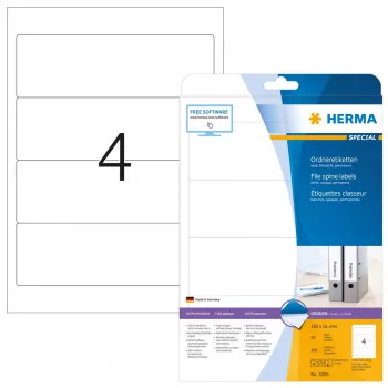 File labels HERMA A4 192x61 mm white paper matt opaque 100 pcs