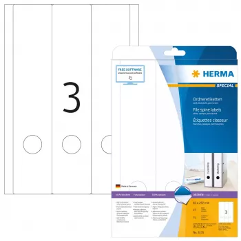 Aktenetiketten HERMA A4 61x297 mm weiß Papier matt blickdicht 75 Stück