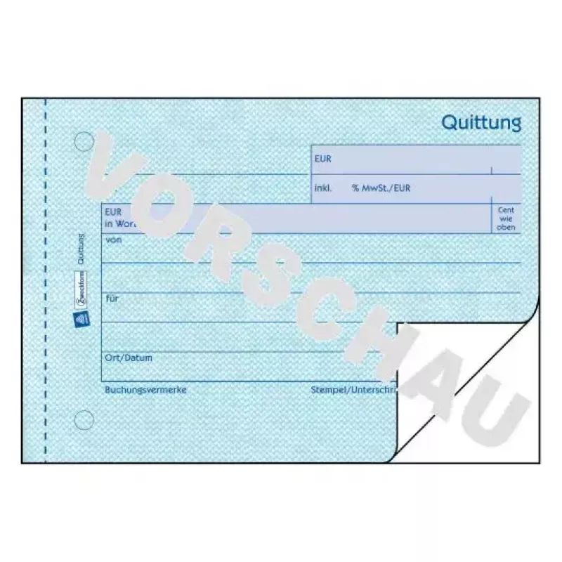 Avery Zweckform 321 Quittungsbuch (Quittung), A6 Querformat, 2 x 50 Blatt