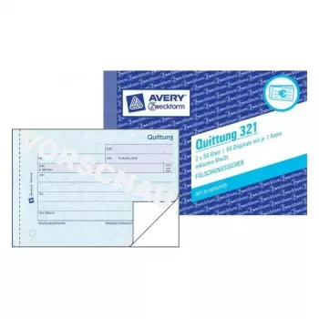 Avery Zweckform 321 Quittungsbuch (Quittung), A6 Querformat, 2 x 50 Blatt