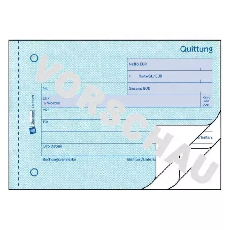 Avery Zweckform 333 Quittungsbuch (Quittung), MwSt. separat ausgewiesen