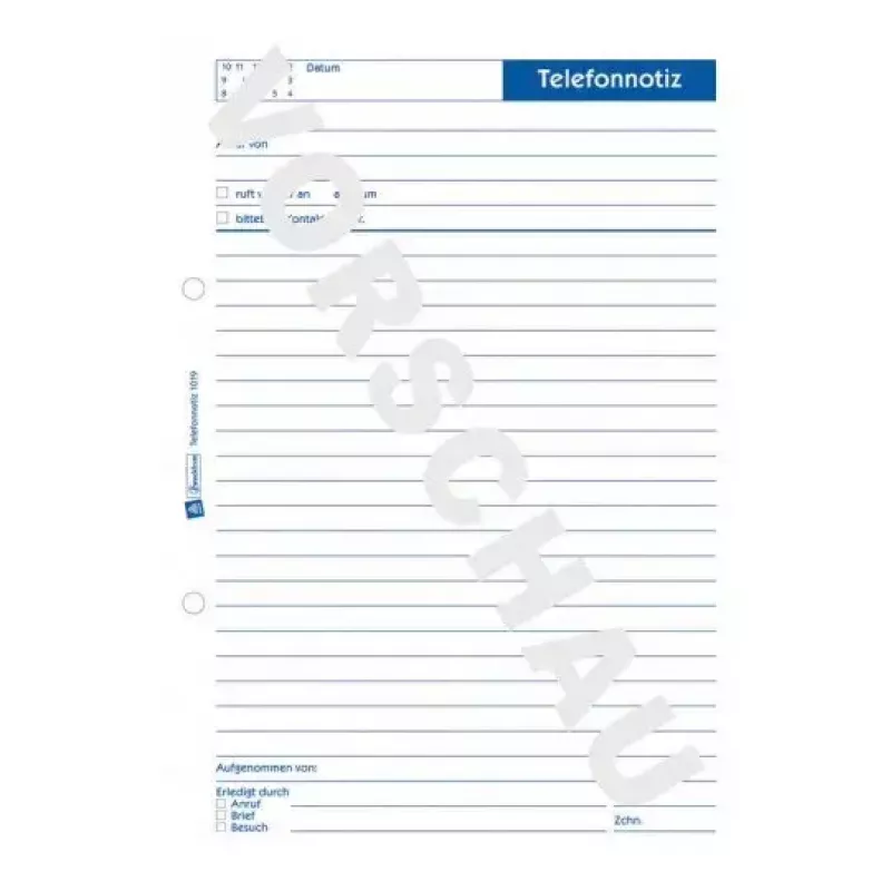 Avery Zweckform 1019 Telefonnotizbuch, A5, 50 Blatt