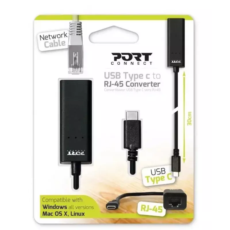 PORT Designs PORT Connect USB-C zu Gigabit Ethernet Netzwerkadapter