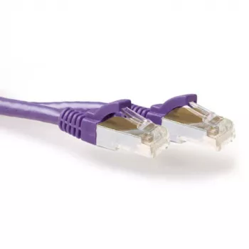 ACT Lila 25 Meter LSZH SFTP CAT6A Patchkabel mit Knickschutz und RJ45-Steckern