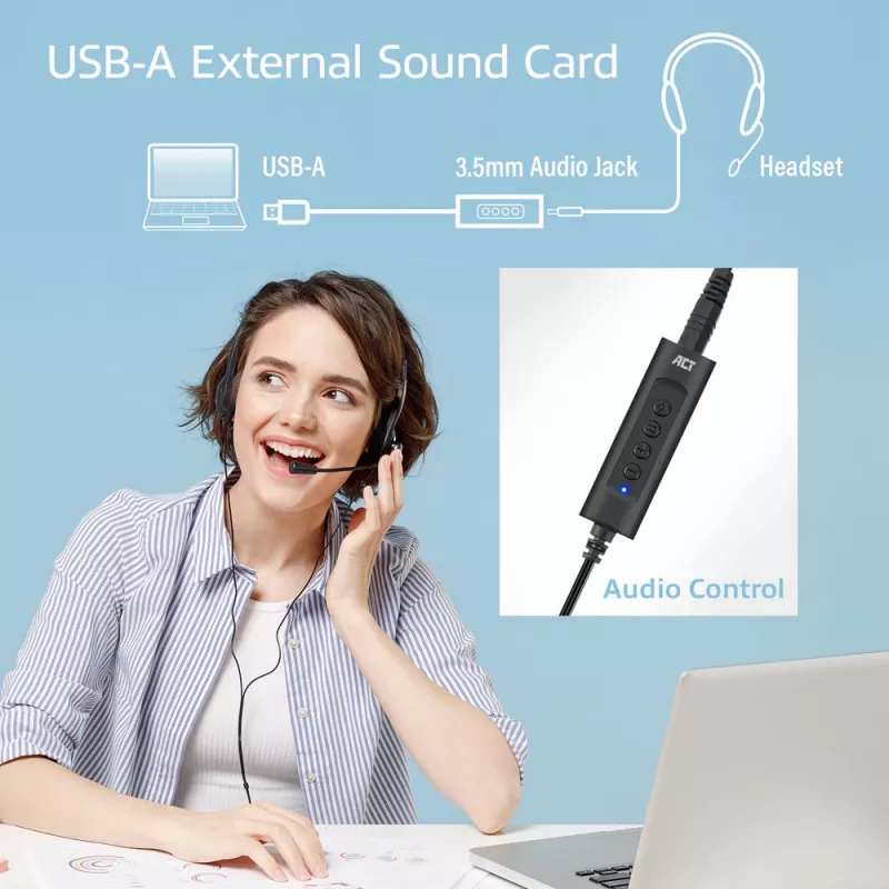 ACT AC9360 externe USB-A-Soundkarte