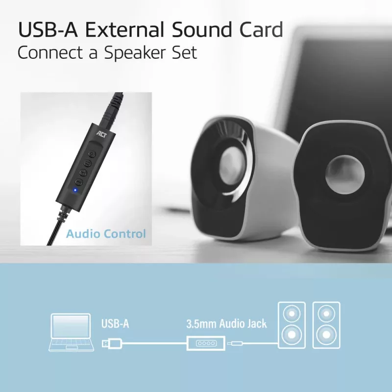 ACT AC9360 externe USB-A-Soundkarte
