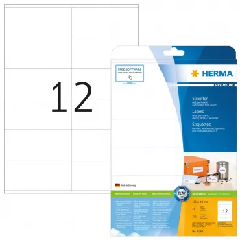 Selbstklebendes Druckeretikett HERMA Premium A4 105x48 mm 300 Stück
