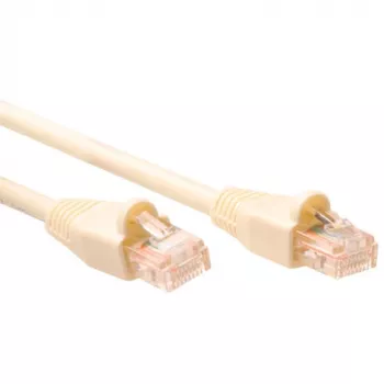 ACT Elfenbein 1 Meter U/UTP CAT5E Patchkabel rastnasenlos mit RJ45-Steckern