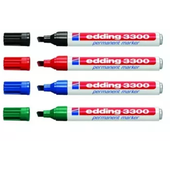 Permanentmarker Edding 3300 Keilspitze Schwarz Blau Grün Rot