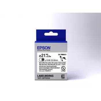 Epson Label Cartridge Heat Shrink Tube (HST) LK-7WBA21 Schwarz/Weiß D21mm (2,5m)