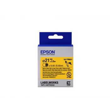 Epson LabelWorks LK-7YBA21 Schrumpfschlauch-Kassette, Schwarz auf Gelb