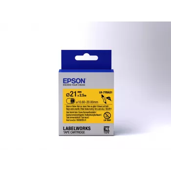 Epson LabelWorks LK-7YBA21 Schrumpfschlauch-Kassette, Schwarz auf Gelb