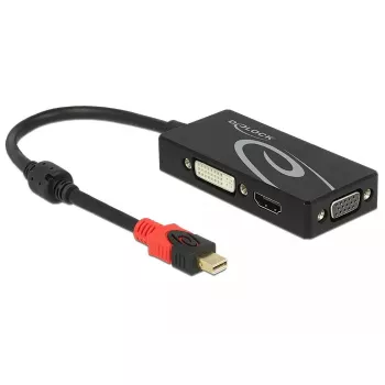 Delock 62855 Mini DisplayPort 1.2 auf VGA / HDMI / DVI Adapter, 4K, passiv, schwarz