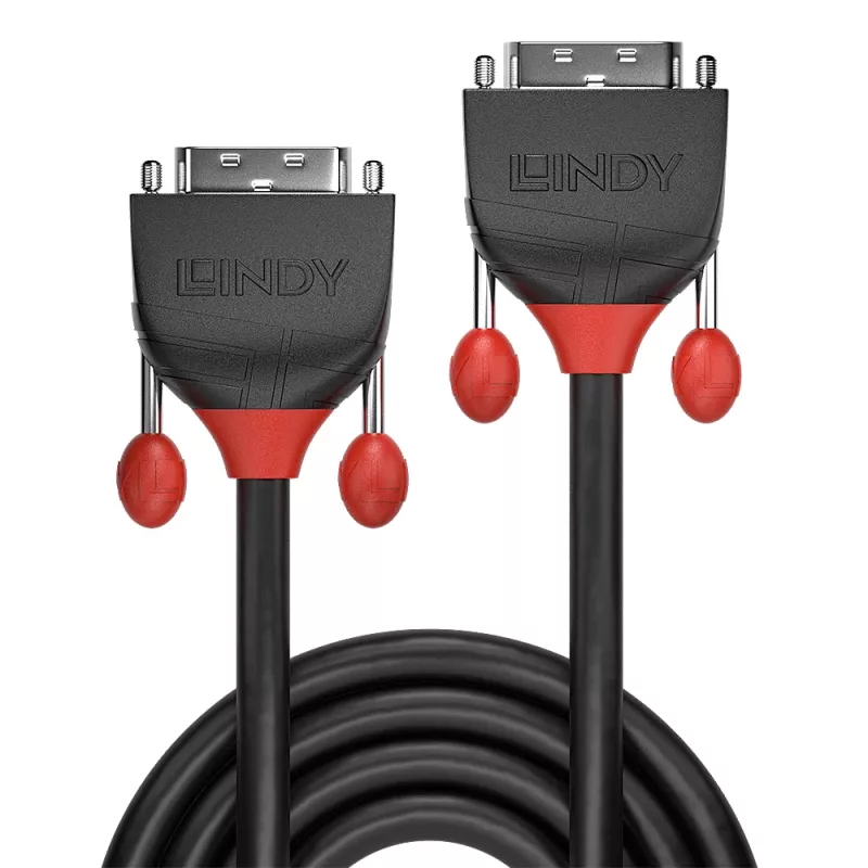 Lindy 2m DVI-D Single Link Kabel, Black Line