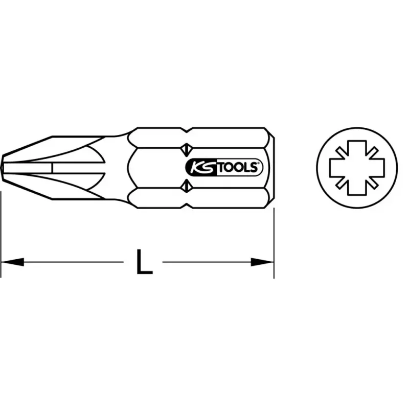 Schraubendreher-Bit KS Tools 911.5124 Pozidriv Nickel 30 mm