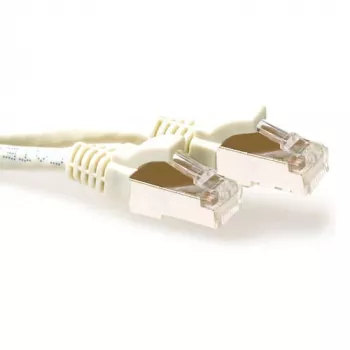 ACT Ivory 15 Meter LSZH SFTP CAT6A Patchkabel rastnasenfrei mit RJ45-Steckern