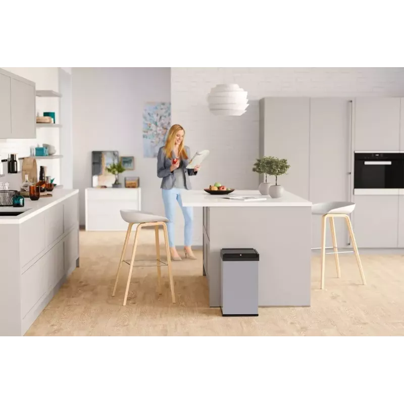 Hailo Big-Box Swing L Rechteckiger Stahl Abfalleimer Silber