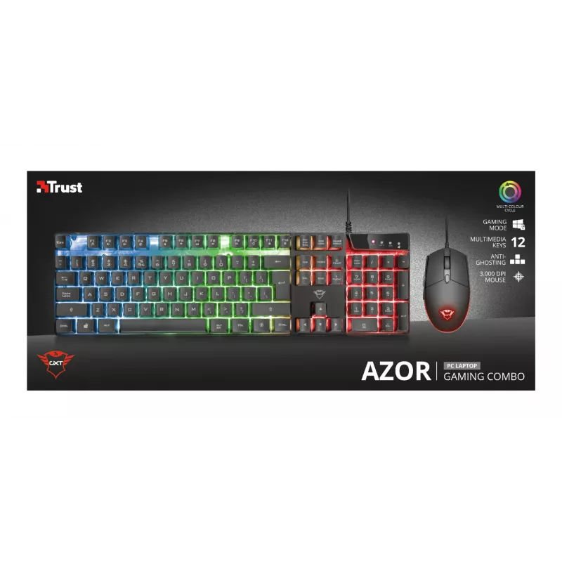 Trust GXT 838 Azor Tastatur und Maus Gaming USB Deutsch Schwarz
