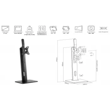 eSTUFF GLB226004 Monitorhalterung / Ständer 81,3 cm (32 Zoll) Schreibtisch Schwarz
