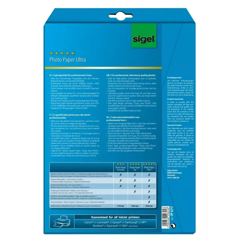 Fotopapier A4 Glanz Sigel IP677