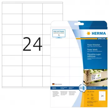 Selbstklebende Druckeretiketten HERMA Labels A4 70x36 mm weiß extra stark haftend Papier matt 600 Stück