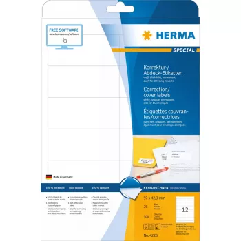 Selbstklebeetiketten HERMA A4 97x42,3 mm 300 Stück