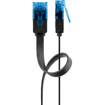 Flaches Patchkabel Goobay CAT 6A U/UTP Schwarz 5 m