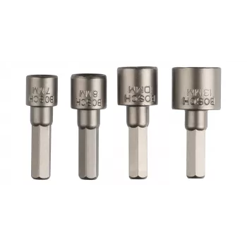 Bosch 2609255904 Steckschlüsselsatz mit 1/4-Zoll-Sechskantschaft, 4 Teile