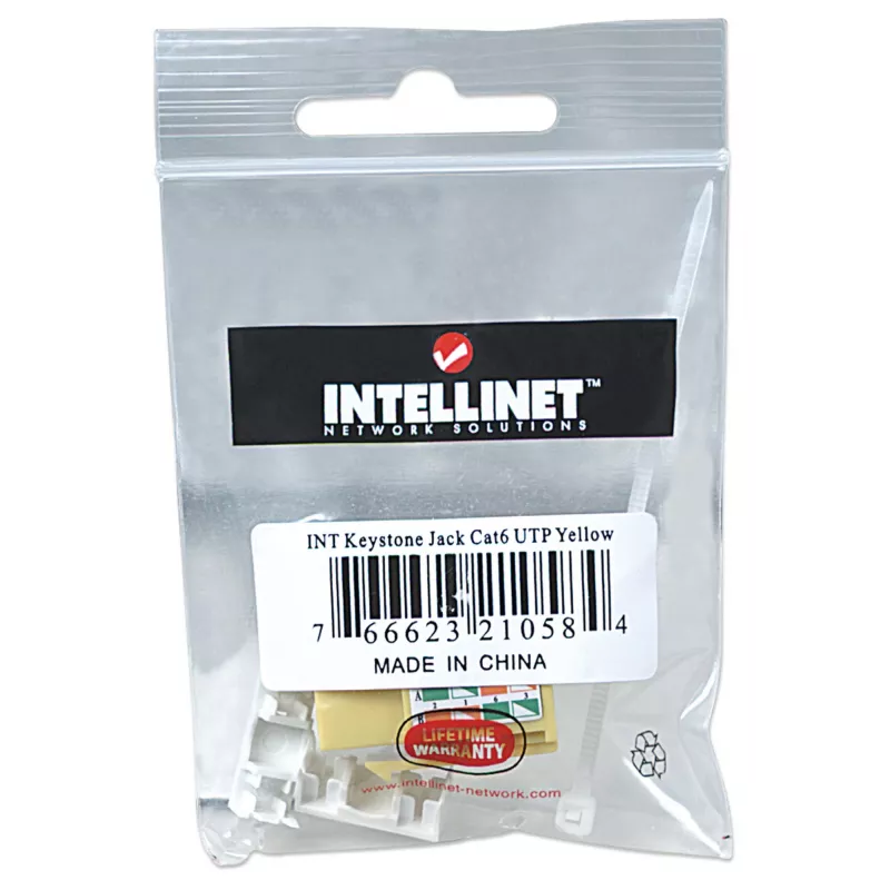 Intellinet 210584 Keystone-Buchse, Cat6, UTP, Punch-down, Gelb