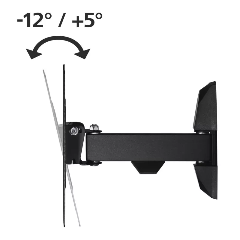 Hama 00118100 FULLMOTION TV-Wandhalterung, Schwenkarm, 1 Stern, für Displays 48-122 cm (19-48"), Stahl, Schwarz