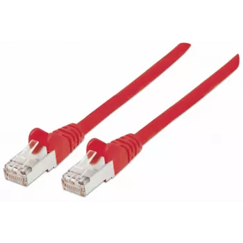 Intellinet Netzwerk-Patchkabel, Cat7-Kabel/Cat6A-Stecker, 0,25 m, Rot, Kupfer, S/FTP, LSOH/LSZH, PVC, RJ45, vergoldete Kontakte, rastnasenlos, angespritzt, lebenslange Garantie