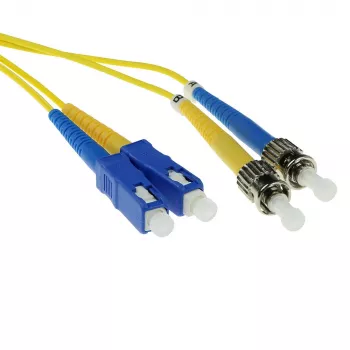 ACT 1,5 Meter LSZH Singlemode 9/125 OS2 Glasfaser-Patchkabel Duplex mit SC- und ST-Steckern